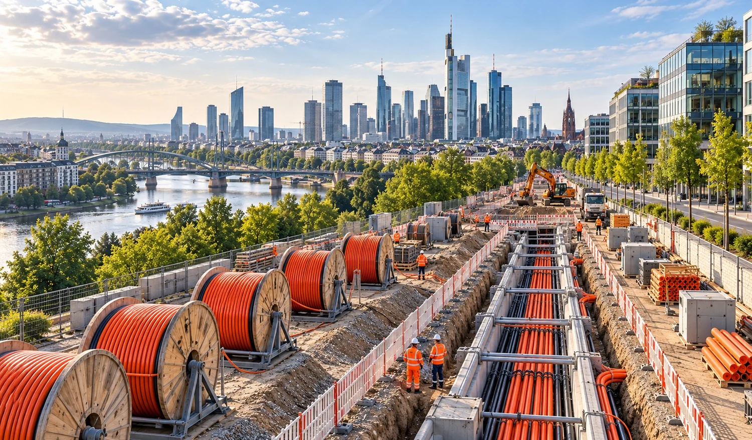 Fiber-optic backbone infrastructure installation in an urban environment